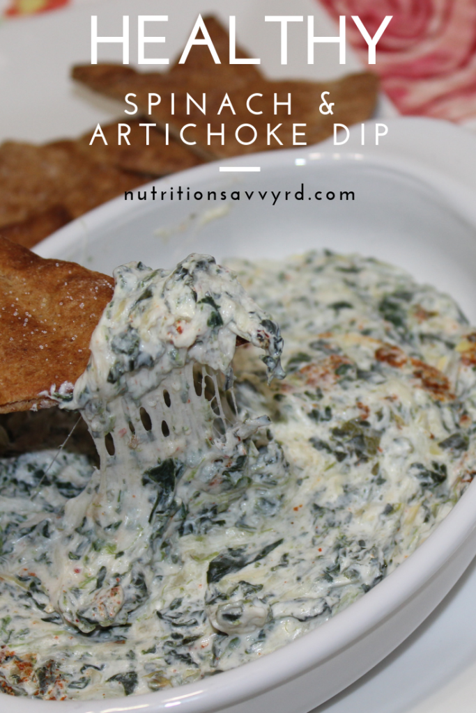 Healthy spinach and artichoke dip